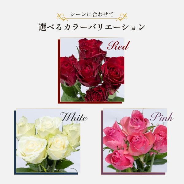 ローズブーケ5本 花言葉は「あなたに出会えた心からの喜び」 生花