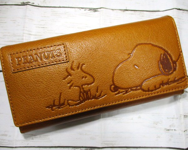財布 レディース 長財布 かぶせ スヌーピー スヌーピーとウッド 