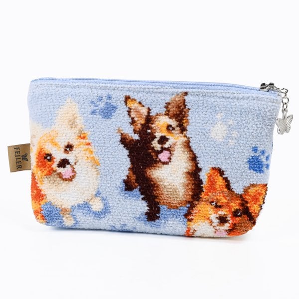 FEILER フェイラー ハンカチ＆ ポーチ セット　 犬デザイン フェイラー FEILER ポーチ コスメポーチ 化粧ポーチ ウィズラブ&パウズ