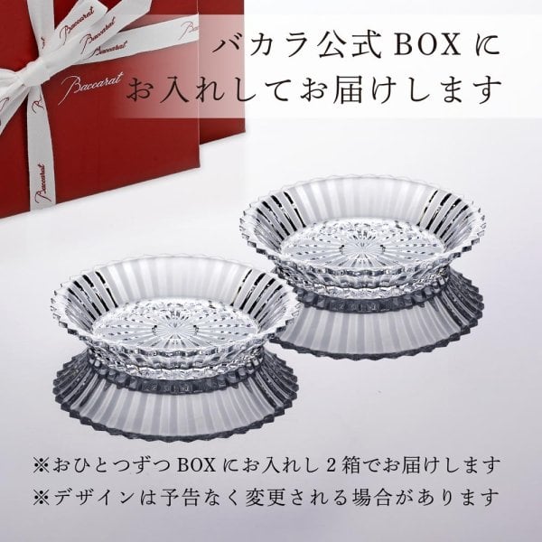 Baccarat バカラ ミルニュイサラダプレート 19.5cm ペア 名入れ彫刻代 