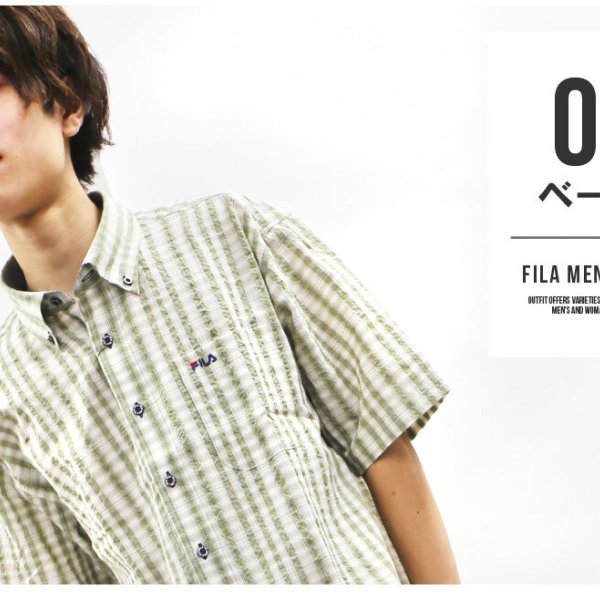 FILA フィラ シャツ メンズ 半袖 チェック柄 カジュアルシャツ