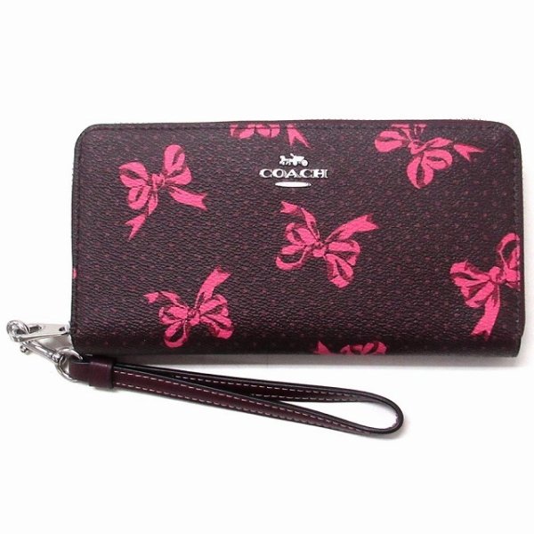 コーチ 財布 COACH アウトレット リボンプリント ロング ジップ 