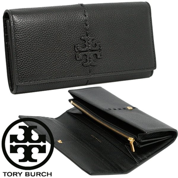 【新品未使用】トリーバーチ　長財布　マックグロー　ブラック Tory Burch トリーバーチ 長財布 MCGRAW ENVELOPE マックグロー