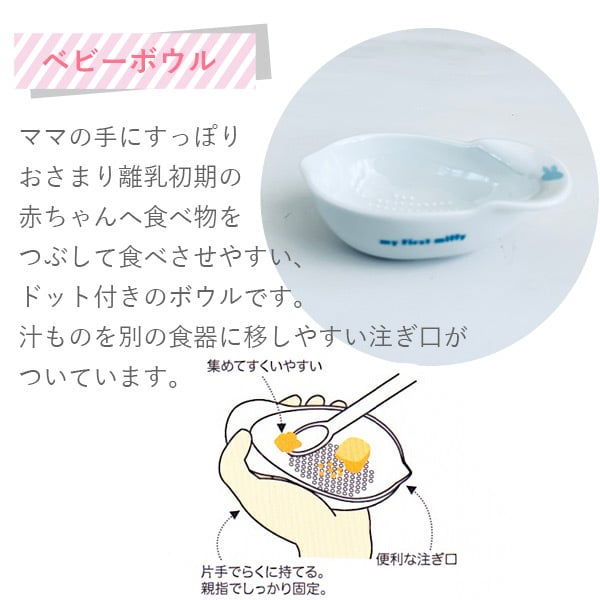 未使用　BABYMILO ベイビーマイロ プラ食器セット ピクニック マイファーストミッフィー ベビー食器セット ブルー 8点セット 406751