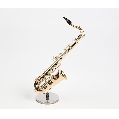 名入れ対応可】ミニチュア楽器 テナーサックス 1/6サイズ スタンド
