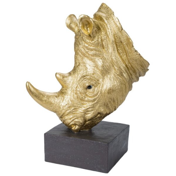 置物 サイのオブジェ 高さ51cm 金色 ゴールド 縁起物 豪華 woobia
