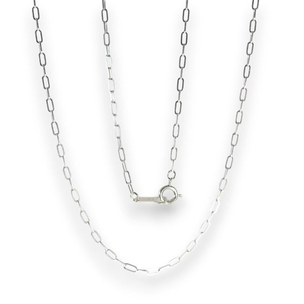 SILVER925 ネックレス ペーパークリップチェーン ノーメッキ 50cm男 