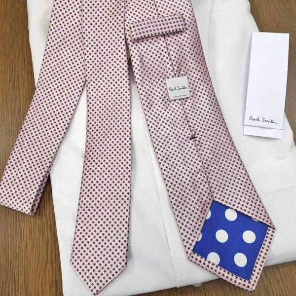 ポールスミス ネクタイ Paul Smith PS19 スター 星 ピンク/ネイビー