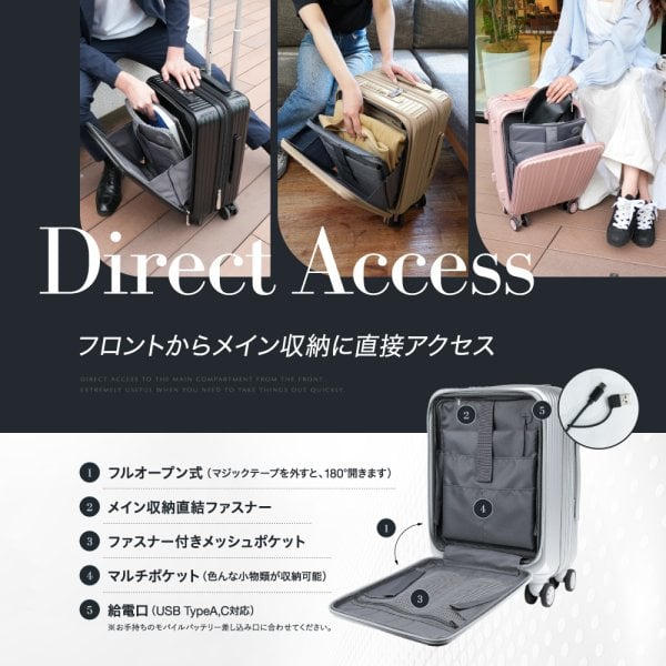 EXCITECH Biz］【現役客室乗務員監修】スーツケース キャリーケース