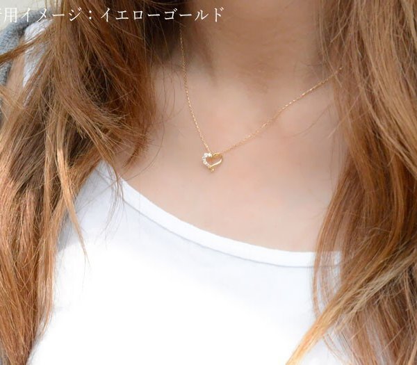 ネックレス レディース ダイヤモンド 18金 k18 ハート ホワイト