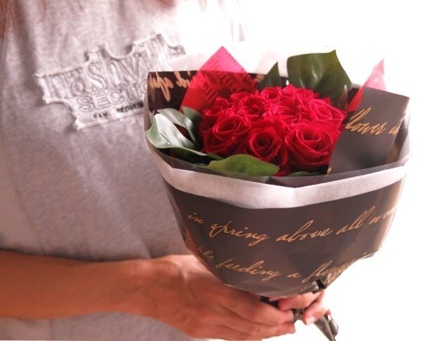 妻 クリスマス 花束 バラ プリザーブドフラワー 大輪系 赤薔薇