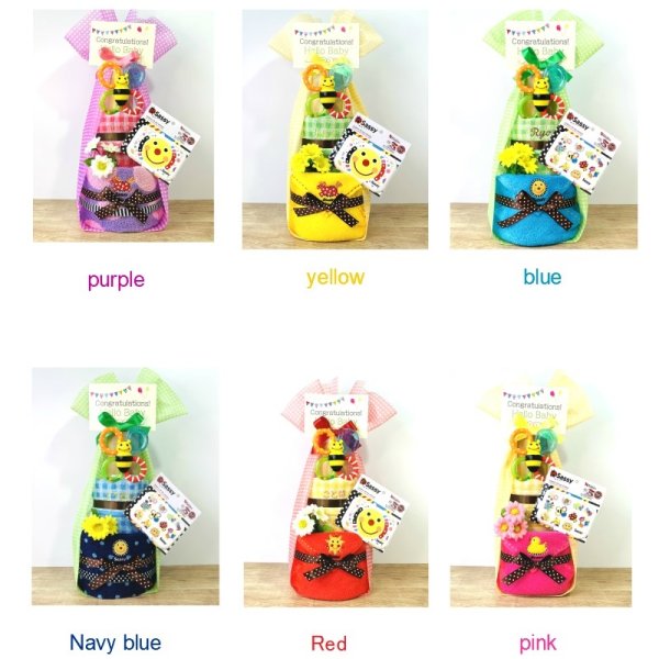 Sassy 3段】おむつケーキ サッシー 出産祝い 歯固め 知育玩具 名入れ 