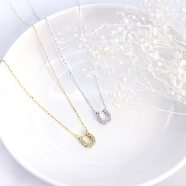 ララクリスティー ダイヤモンド ホースシュー ネックレス 11石 0.1ct 