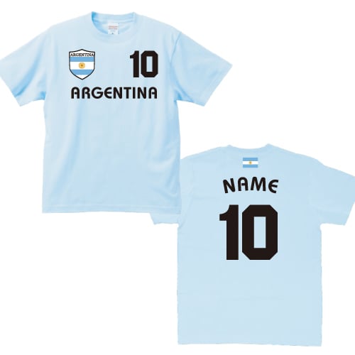 アルゼンチンサッカーユニフォームTシャツ 背番号＆名入れ