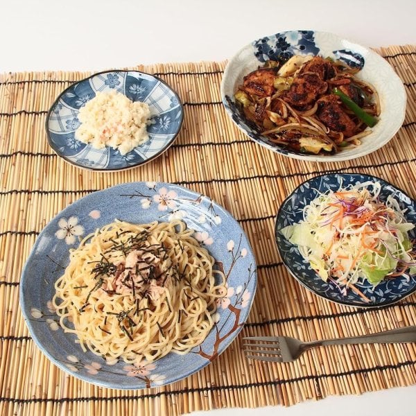 美濃焼 パスタ皿・小皿4枚セット 富士桜 （7.0寸深皿 x 2、5寸皿 x 2