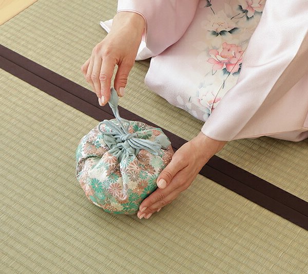 リンネ 抹茶碗用 巾着袋│茶器バッグ 収納バッグ 収納袋│茶器収納