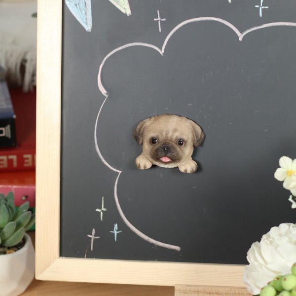 WOOBIA フェイスマグネット パグ 犬 本物そっくり 立体 リアル