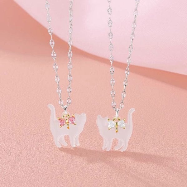 ネックレス 猫 ペンダント キャット レディース ネコ ねこ シルバー