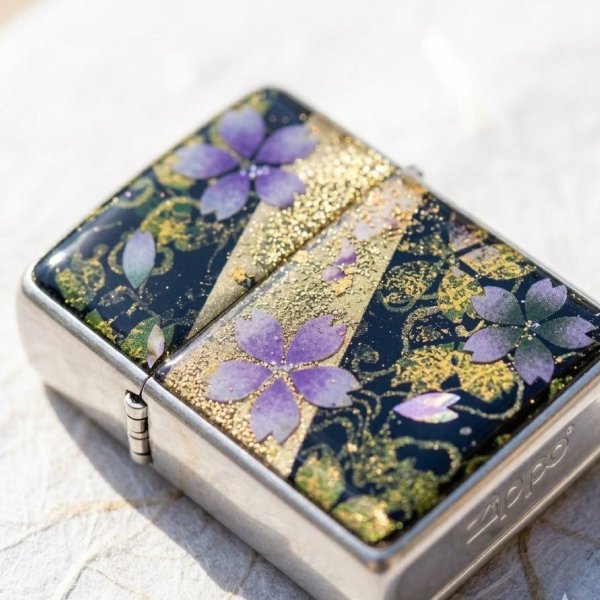zippoケース『化』【名入れ】【送料無料】 和柄 ジッポ 桜 職人 手作り