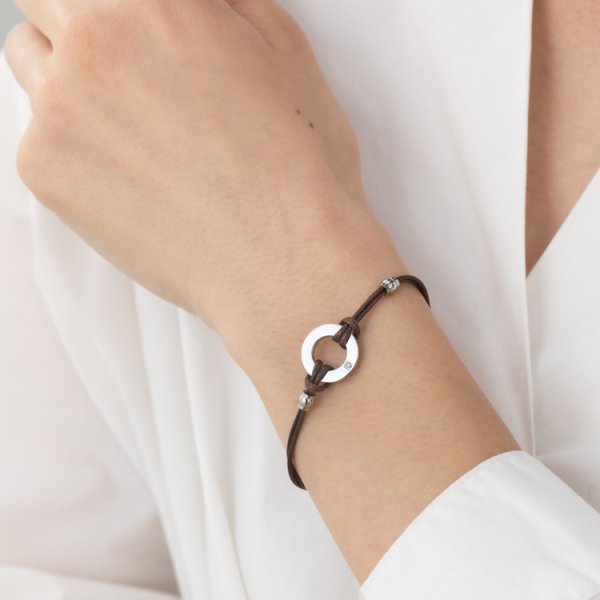 ペアブレスレット 刻印 ステンレス ワックスコード 金属アレルギー 