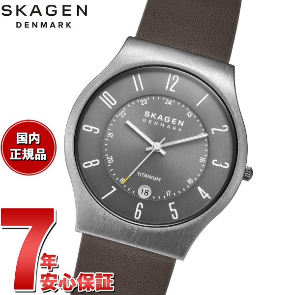 スカーゲン SKAGEN 腕時計 メンズ SUNDBY 三針デイト ブラック レザー 