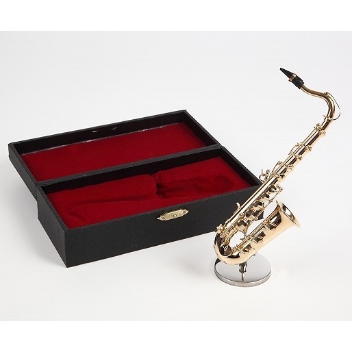 名入れ対応可】ミニチュア楽器 テナーサックス 1/6サイズ スタンド