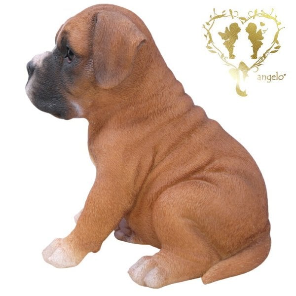 お座りボクサー犬】 本物そっくり 犬 ドッグ 置物 ガーデニング