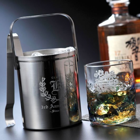 敬老の日 退職 名入れ SXX 酒器セット ステンレスアイスペール トング