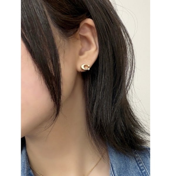 コーチ ピアス レディース Cロゴ ゴールド スタッドピアス 両耳 小ぶり