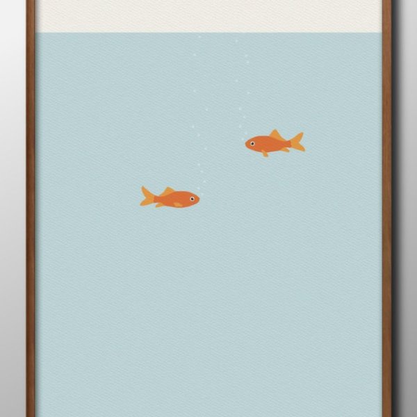 金魚 ゴールドフィッシュ 魚 A3 サイズ ポスター アート おしゃれ 絵画