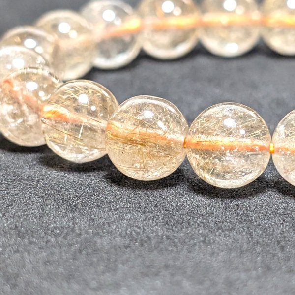 オレンジルチル ブレスレット 9ミリ 最強水晶天然石 パワーストーン 金運石 オレンジルチル ブレスレット 9ミリ 最強水晶天然石 パワーストーン 金