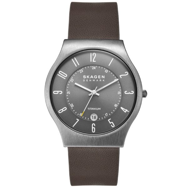 スカーゲン SKAGEN 腕時計 メンズ SUNDBY 三針デイト ブラック レザー 