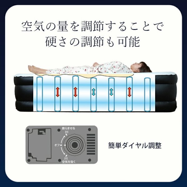 たった2分で完成！人間工学設計で寝心地ふわふわ♪】エアーベッド