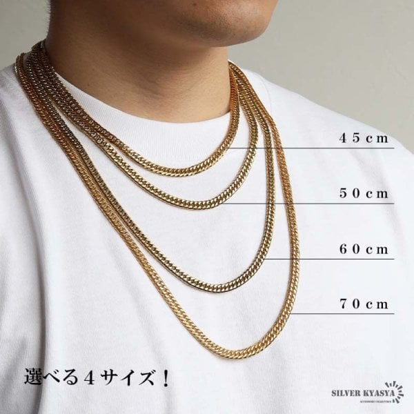ステンレス 定番 ダブル喜平ネックレス 幅6mm 細身 チェーンネックレス