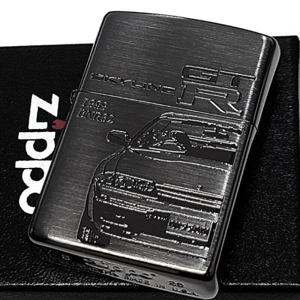 ZIPPO ライター 限定 日産公認モデル 両面加工 ブラックサテン&ミラー
