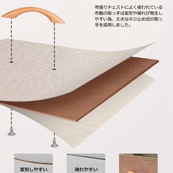 チェスト 布 4段 幅58 収納ボックス おしゃれ ファブリック 天然木