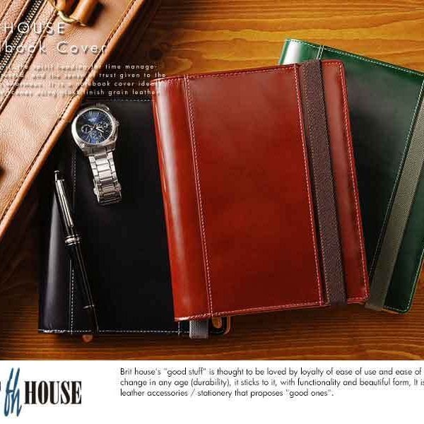 BRIT HOUSE山羊革システム手帳カバー BRIT HOUSE グレインレザー手帳カバー A6サイズ ダイアリー