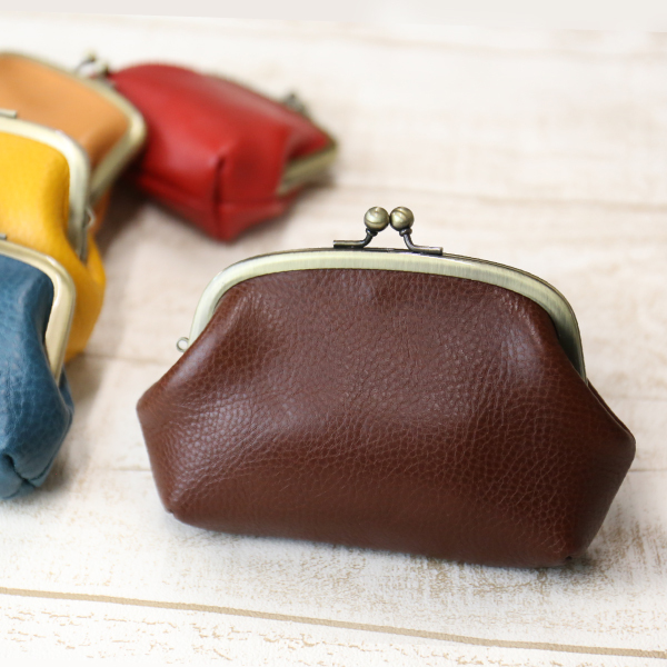 ゴンちゃん！　がま口ボックス型小銭入れ　がま口お財布　ハンドメイド　レザー 名入れ】 がま口財布名入れ 名前 ギフト お財布 ポーチ ガマ口 バッグ