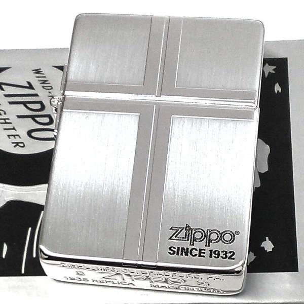 ZIPPO ライター 1935 復刻レプリカ クロスライン シルバー おしゃれ
