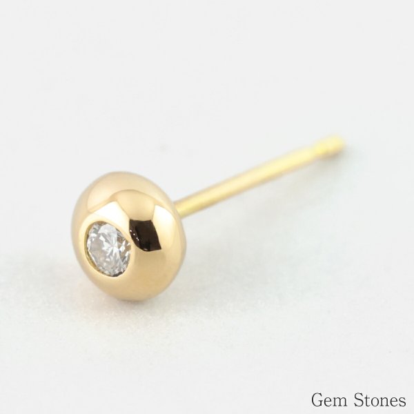 K18 ゴールド 一粒ダイヤモンド ピアス 片耳 K18 一粒ダイヤ ボールピアス 片耳販売 ダイヤモンド 一生物ジュエリー