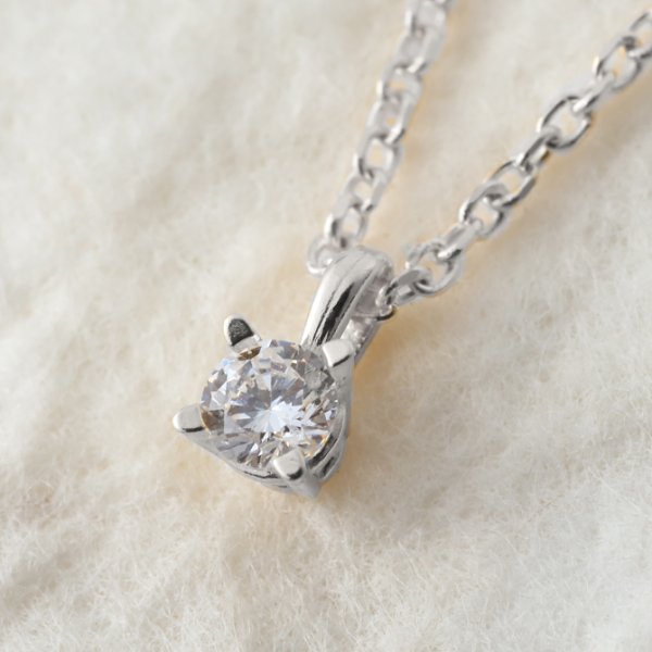 4月誕生石 ダイヤモンド ネックレス 0.1ct シルバー925 ネックレス 一 