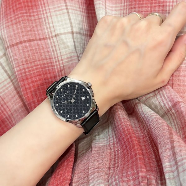 グッチ ペアウォッチ メンズ レディース Gタイムレス 40mm GGパターン
