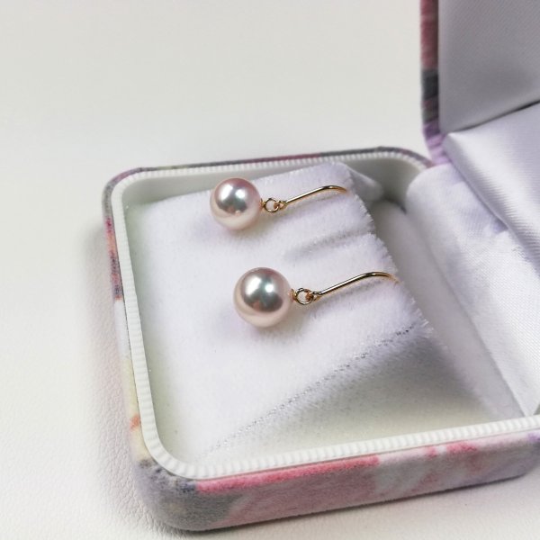 伊勢志摩産アコヤ本真珠 K18フックピアス アクセサリー 本真珠 7.5 