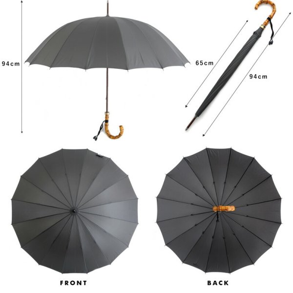 前原光榮商店 16本骨傘 カーボン 長傘 65cm 寒竹持ち手 - 【Lifeit