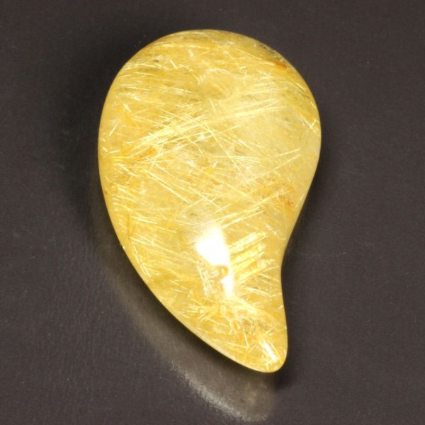 一点物】天然石勾玉 【濃密金針水晶】 ゴールド ルチルクォーツ 一点物 