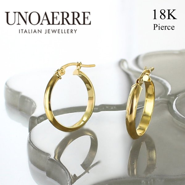 UNOAERRE ウノアエレ ピアス レディース フープピアス K18 ゴールド 