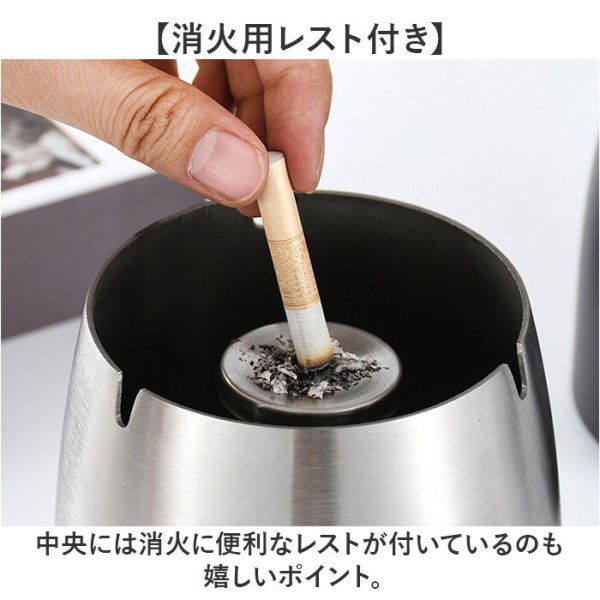 灰皿 フタ付 通販 ふた付灰皿 蓋付 ステンレス灰皿 大容量 タバコ 防臭