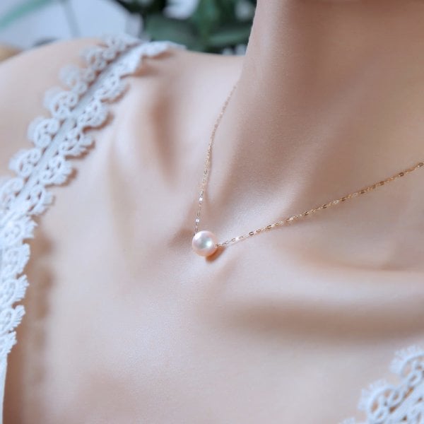 アコヤ真珠 花珠級 8-8.5mm akoya パール優美 スルーネックレス K18