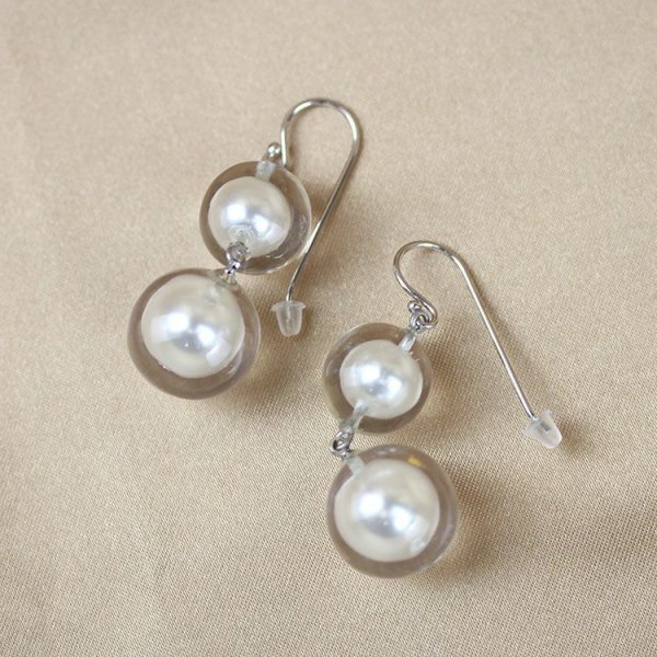 パーツ調ピアス キュート アビステ ABISTE ピアス ZSiSKA FLOATING PEARLS レジンデザインロングピアス - アビステ - プレゼント ギフトの