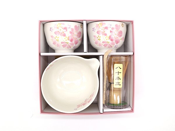 片口抹茶碗セット 華まつり 茶筅 茶杓付き 茶道具セット 初心者向け